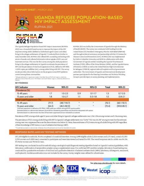 Uganda Refugee Population-based HIV Impact Assessment 2021 Summary ...